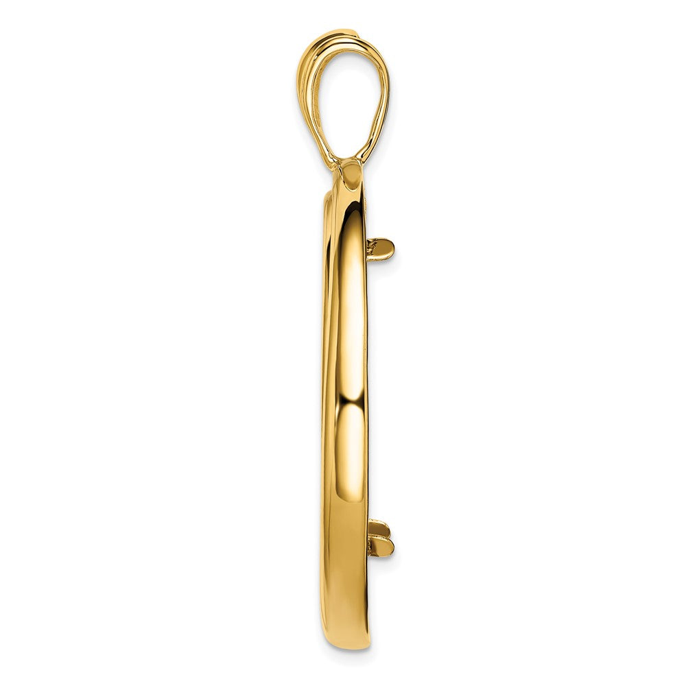 FJC Finejewelers 14 kt Yellow Gold Concentric Circle 32.7mm Prong Coin Bezel Pendant