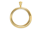 FJC Finejewelers 14 kt Yellow Gold Concentric Circle 32.7mm Prong Coin Bezel Pendant