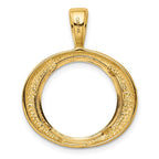 FJC Finejewelers 14 kt Yellow Gold Wide Concentric Circle 16.5mm Prong Coin Bezel Pendant