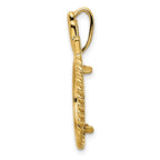 FJC Finejewelers 14 kt Yellow Gold Twisted Edge with Geometric Top 16.5mm Prong Coin Bezel Pendant