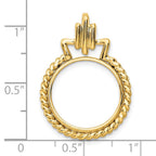 FJC Finejewelers 14 kt Yellow Gold Twisted Edge with Geometric Top 16.5mm Prong Coin Bezel Pendant