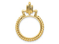 FJC Finejewelers 14 kt Yellow Gold Twisted Edge with Geometric Top 16.5mm Prong Coin Bezel Pendant