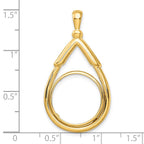 FJC Finejewelers 14 kt Yellow Gold Layered Top Teardrop 16.5mm Prong Coin Bezel Pendant