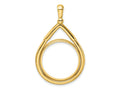 FJC Finejewelers 14 kt Yellow Gold Layered Top Teardrop 21.6mm Prong Coin Bezel Pendant