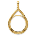FJC Finejewelers 14 kt Yellow Gold Layered Top Teardrop 22.0mm Prong Coin Bezel Pendant
