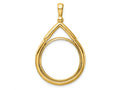 FJC Finejewelers 14 kt Yellow Gold Layered Top Teardrop 22.0mm Prong Coin Bezel Pendant