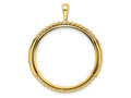 FJC Finejewelers 14 kt Yellow Gold and Vertical Double Twisted 27.0mm Prong Coin Bezel Pendant