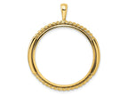 FJC Finejewelers 14 kt Yellow Gold and Vertical Double Twisted 27.0mm Prong Coin Bezel Pendant