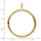 FJC Finejewelers 14 kt Yellow Gold and Vertical Double Twisted 34.2mm Prong Coin Bezel Pendant