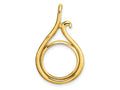 FJC Finejewelers 14 kt Yellow Gold Polished Curled Teardrop 14.0mm Prong Coin Bezel Pendant