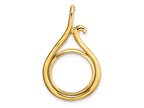 FJC Finejewelers 14 kt Yellow Gold Polished Curled Teardrop 14.0mm Prong Coin Bezel Pendant