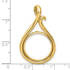 FJC Finejewelers 14 kt Yellow Gold Polished Curled Teardrop 16.5mm Prong Coin Bezel Pendant