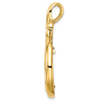 FJC Finejewelers 14 kt Yellow Gold Polished Curled Teardrop 22.0mm Prong Coin Bezel Pendant