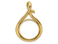 FJC Finejewelers 14 kt Yellow Gold Polished Curled Teardrop 22.0mm Prong Coin Bezel Pendant
