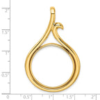 FJC Finejewelers 14 kt Yellow Gold Polished Curled Teardrop 27.0mm Prong Coin Bezel Pendant