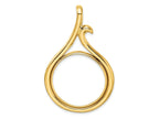 FJC Finejewelers 14 kt Yellow Gold Polished Curled Teardrop 27.0mm Prong Coin Bezel Pendant