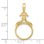 FJC Finejewelers 14 kt Yellow Gold Fancy Pointed and Curved 14.0mm Prong Coin Bezel Pendant