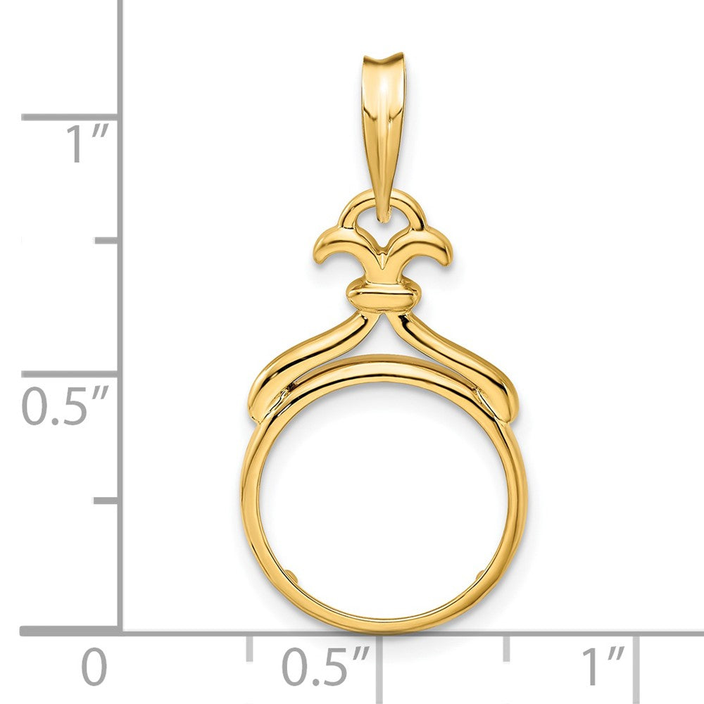FJC Finejewelers 14 kt Yellow Gold Fancy Pointed and Curved 14.0mm Prong Coin Bezel Pendant