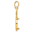 FJC Finejewelers 14 kt Yellow Gold Fancy Pointed and Curved 14.0mm Prong Coin Bezel Pendant