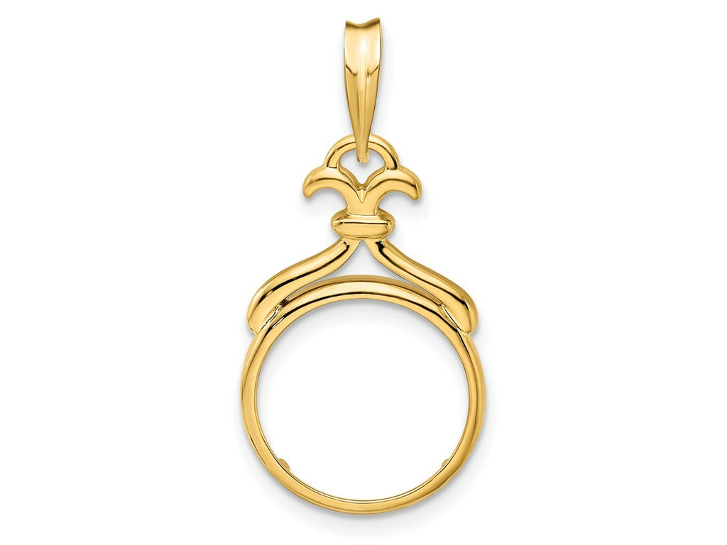 FJC Finejewelers 14 kt Yellow Gold Fancy Pointed and Curved 14.0mm Prong Coin Bezel Pendant