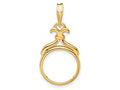 FJC Finejewelers 14 kt Yellow Gold Fancy Pointed and Curved 14.0mm Prong Coin Bezel Pendant
