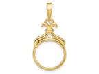 FJC Finejewelers 14 kt Yellow Gold Fancy Pointed and Curved 14.0mm Prong Coin Bezel Pendant