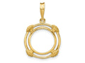 FJC Finejewelers 14 kt Yellow Gold with Satin Shell Spokes 14.0mm Prong Coin Bezel Pendant