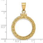 FJC Finejewelers 14 kt Yellow Gold Wheat Chain 17.8mm x 1.35mm Screw Top Coin Bezel Pendant
