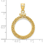 FJC Finejewelers 14 kt Yellow Gold Wheat Chain 18.0mm x 1.35mm Screw Top Coin Bezel Pendant