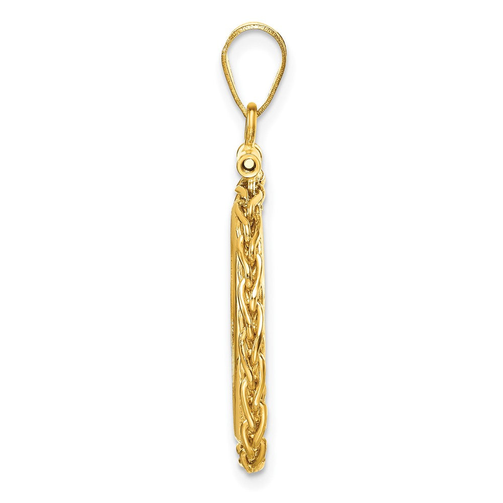 FJC Finejewelers 14 kt Yellow Gold Wheat Chain 18.0mm x 1.35mm Screw Top Coin Bezel Pendant