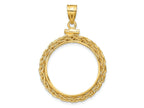 FJC Finejewelers 14 kt Yellow Gold Wheat Chain 22.0mm x 1.9mm Screw Top Coin Bezel Pendant
