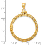 FJC Finejewelers 14 kt Yellow Gold Wheat Chain 27.0mm x 2.35mm Screw Top Coin Bezel Pendant