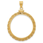 FJC Finejewelers 14 kt Yellow Gold Wheat Chain 27.0mm x 2.35mm Screw Top Coin Bezel Pendant