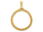 FJC Finejewelers 14 kt Yellow Gold Wheat Chain 27.0mm x 2.35mm Screw Top Coin Bezel Pendant