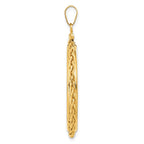 FJC Finejewelers 14 kt Yellow Gold Wheat Chain 30.0mm x 3.00mm Screw Top Coin Bezel Pendant