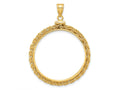 FJC Finejewelers 14 kt Yellow Gold Wheat Chain 30.0mm x 3.00mm Screw Top Coin Bezel Pendant