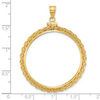 FJC Finejewelers 14 kt Yellow Gold Wheat Chain 32.7mm x 3.00mm Screw Top Coin Bezel Pendant