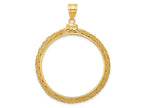 FJC Finejewelers 14 kt Yellow Gold Wheat Chain 34.2mm x 2.85mm Screw Top Coin Bezel Pendant