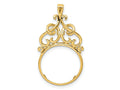 FJC Finejewelers 14 kt Yellow Gold Polished Filigree Top 14.0mm Prong Coin Bezel Pendant