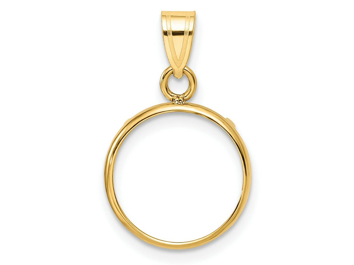 FJC Finejewelers 14 kt Yellow Gold Polished 13.0mm Prong Coin Bezel Pendant