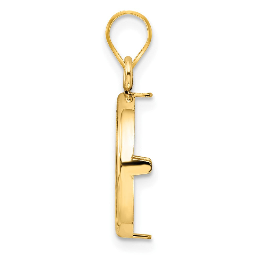 FJC Finejewelers 14 kt Yellow Gold Polished 14.0mm Prong Coin Bezel Pendant