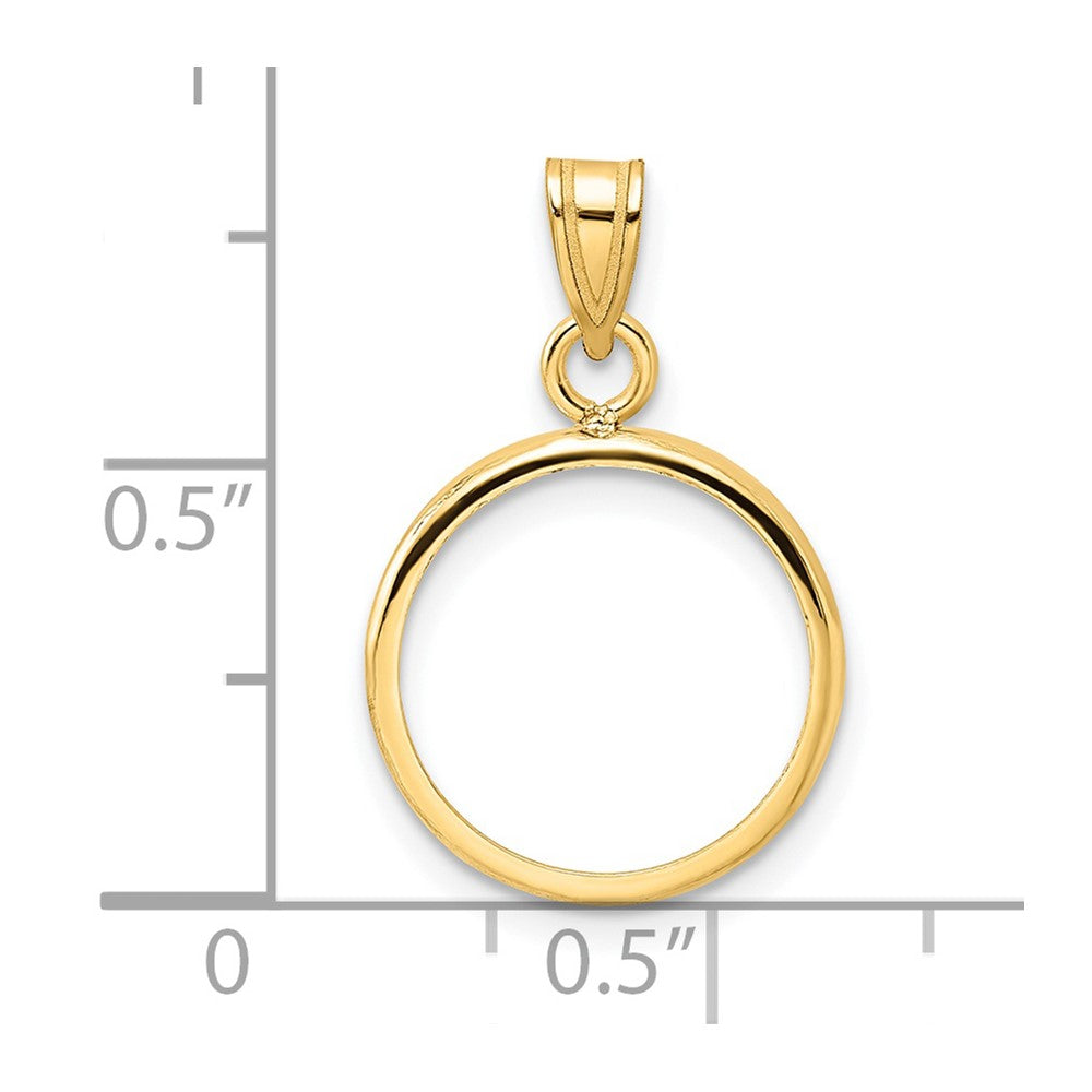 FJC Finejewelers 14 kt Yellow Gold Polished 14.0mm Prong Coin Bezel Pendant