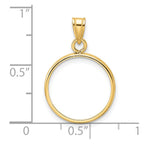FJC Finejewelers 14 kt Yellow Gold Polished 15.5mm Prong Coin Bezel Pendant