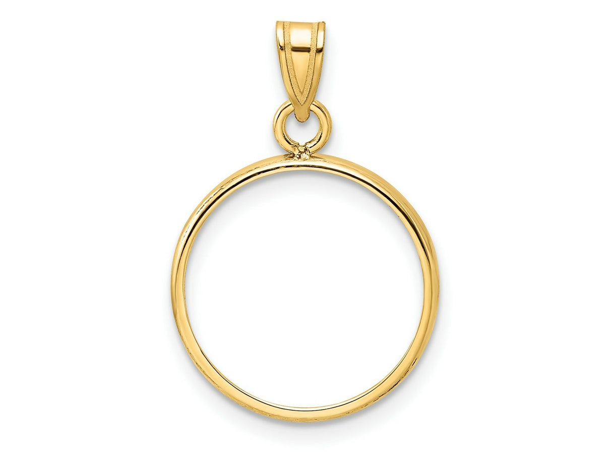 FJC Finejewelers 14 kt Yellow Gold Polished 15.5mm Prong Coin Bezel Pendant