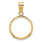 FJC Finejewelers 14 kt Yellow Gold Polished 16.0mm Prong Coin Bezel Pendant