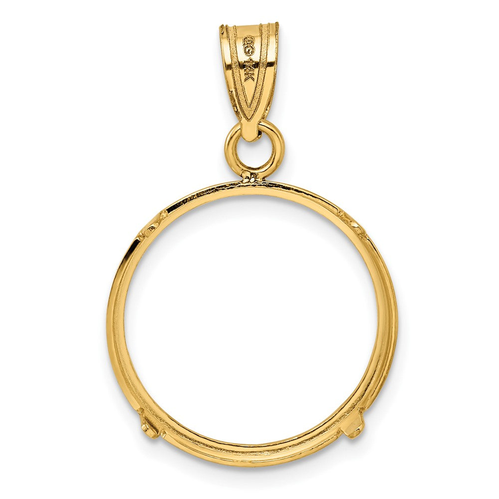 FJC Finejewelers 14 kt Yellow Gold Polished 17.8mm Prong Coin Bezel Pendant