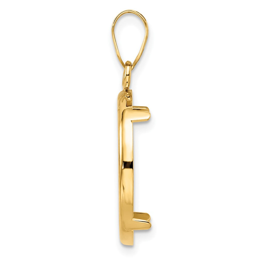 FJC Finejewelers 14 kt Yellow Gold Polished 18.0mm Prong Coin Bezel Pendant