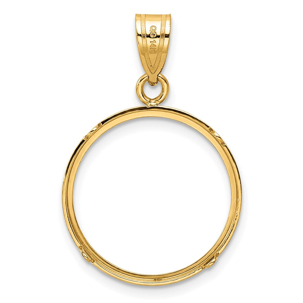 FJC Finejewelers 14 kt Yellow Gold Polished 18.0mm Prong Coin Bezel Pendant