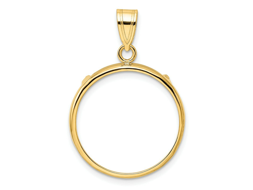FJC Finejewelers 14 kt Yellow Gold Polished 20.2mm Prong Coin Bezel Pendant