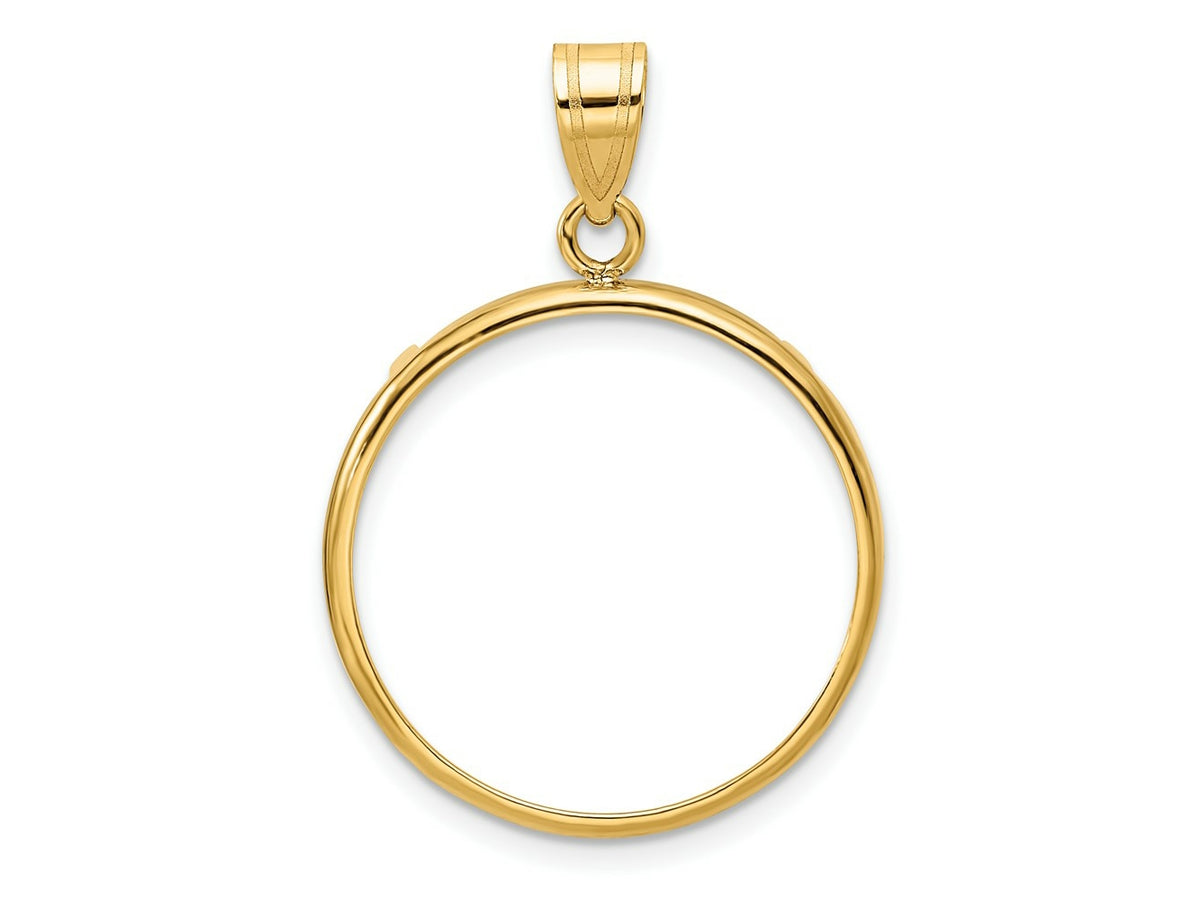 FJC Finejewelers 14 kt Yellow Gold Polished 21.6mm Prong Coin Bezel Pendant